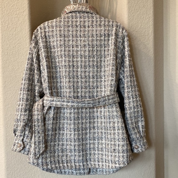 LAUNDRY BY SHELLI SEGAL Tweed Belted Jacket Size L - Picture 6 of 8